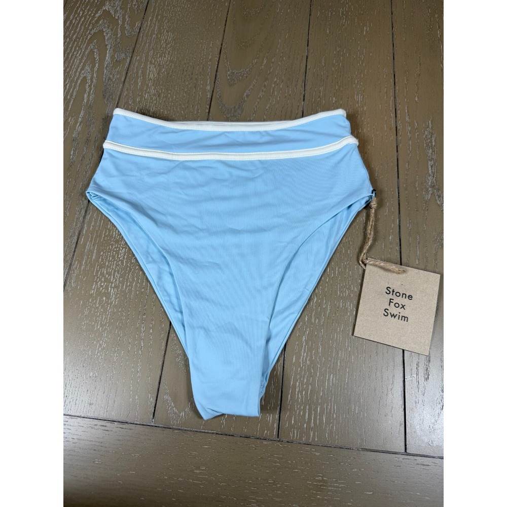 Stone Fox Swim  Bikini Bottom Size XS Light Blue‎ High-Waisted Buttery Fit